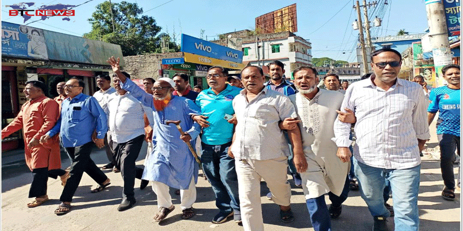 ইসলামপুরে সর্বাত্মক শাটডাউনের প্রতিবাদে বিএনপির বিক্ষোভ মিছিল
