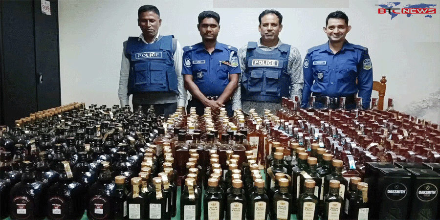 ঝিনাইগাতী থেকে বিপুল পরিমাণ ভারতীয় মদ উদ্ধার