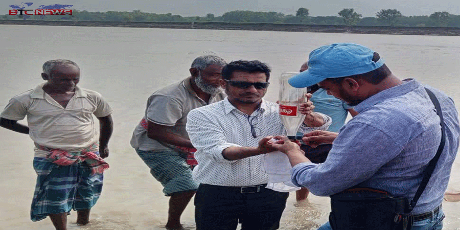 গোদাগাড়ীতে পদ্মা নদীর পাড়ে মিথেন গ্যাসের উপস্থিতি সনাক্ত