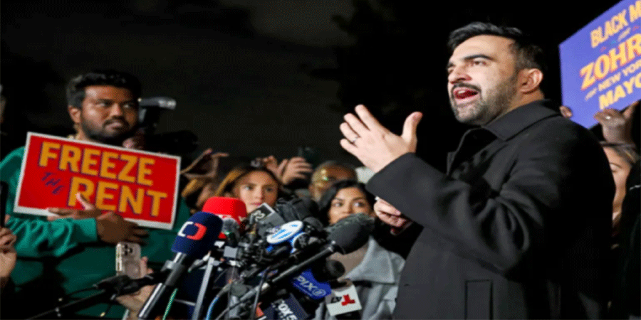 ‘ইতিহাস তৈরি হতে যাচ্ছে’: নির্বাচনের শুরুতে সমর্থকদের উদ্দেশ্যে মেয়র প্রার্থী জোহরান মামদানি