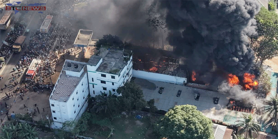 রাজেন্দ্রপুরে ফিনিক্স কয়েল কারখানায় ভয়াবহ আগুন