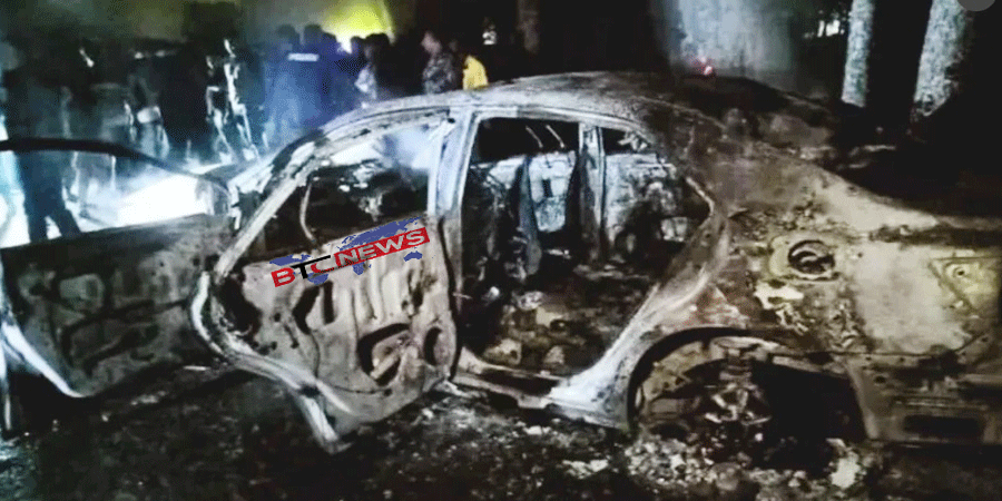 মাদারীপুরে প্রাইভেটকারের ধাক্কায় প্রাণ গেলো শিশুর, ক্ষোভে প্রাইভেটকারে আগুন