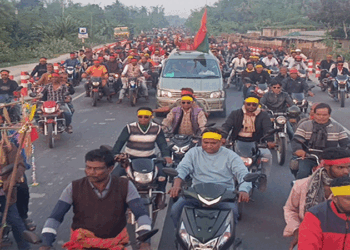 মেহেরপুর-২ আসনে বিএনপির প্রার্থী আমজাদ হোসেনের মোটরসাইকেল র‌্যালি
