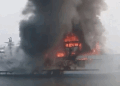 বাঁকখালী নদীতে সেন্টমার্টিনগামী জাহাজে আগুন