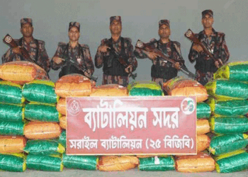 ব্রাহ্মণবাড়িয়ায় বিজিবির অভিযানে বিপুল পরিমাণ চোরাচালান পণ্য ও মাদকদ্রব্য জব্দ