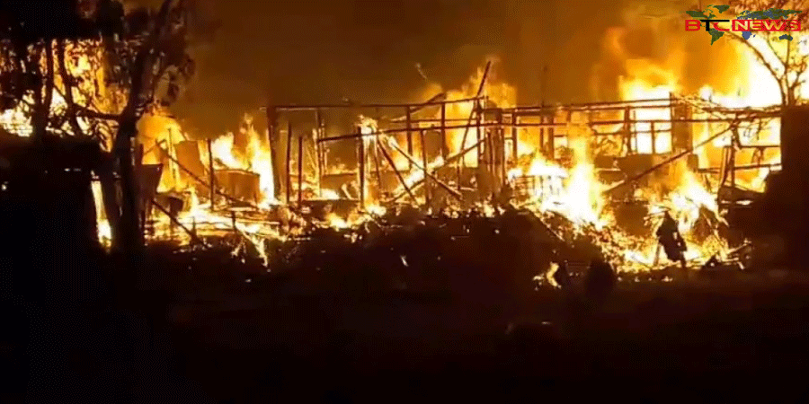 টেকনাফের রোহিঙ্গা ক্যাম্পে ভয়াবহ আগুনে পুড়লো ৪০ বসতি ঘর