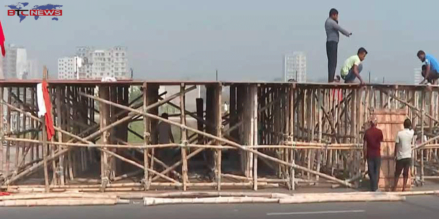 তারেক রহমানকে অভ্যর্থনায় ৩০০ ফিটে তৈরি হচ্ছে মঞ্চ