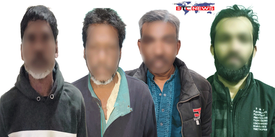 রাজশাহীতে আরএমপির মাদকবিরোধী অভিযানে ৪ জন গ্রেপ্তার; হেরোইন, চোলাই মদ, ট্যাপেন্টাডল ও ইয়াবা উদ্ধার