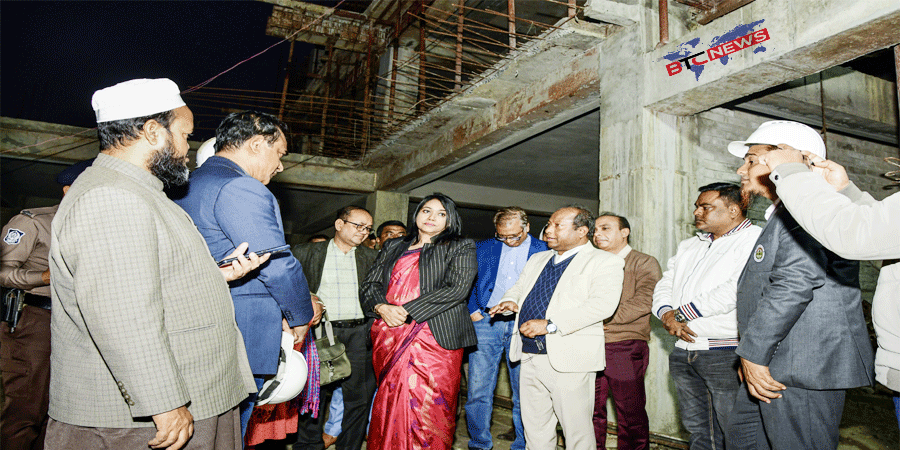 তথ্য ও সম্প্রচার সচিবের রাজশাহী তথ্য কমপ্লেক্স নির্মাণ কাজ পরিদর্শণ গুণগতমান বজায় নির্মাণ দ্রুত শেষ করার নির্দেশ