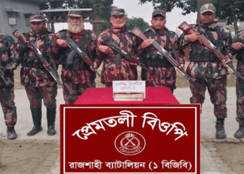 গোদাগাড়ীতে বিজিবি’র অভিযানে বিপুল পরিমান ভারতীয় ইলেকট্রিক রেজিস্টেন্স জব্দ