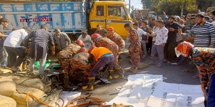 মানিকছড়িতে চাল বোঝাই ট্রাকচাপায় নারী নিহত