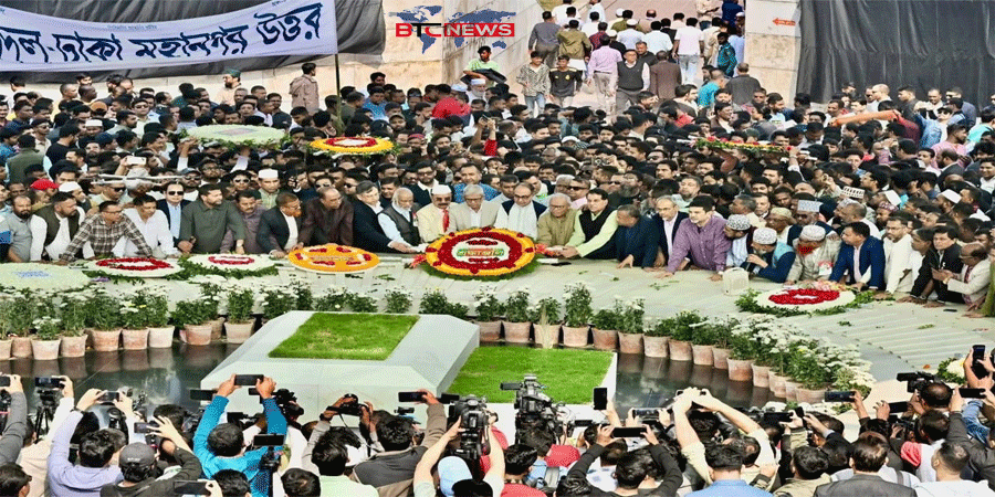 ৯০ তম জন্মবার্ষিকীতে জিয়াউর রহমানের সমাধিতে বিএনপি’র শ্রদ্ধা