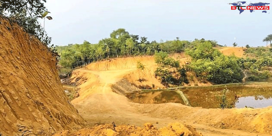 বিদ্যালয় নির্মাণের নামে পাহাড় কেটে সাবাড় : নীরব বন বিভাগ