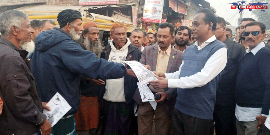 ত্রয়োদশ জাতীয় সংসদ নির্বাচন: বাগেরহাটে হেভিওয়েট প্রার্থী সেলিমের নির্বাচনী গনসংযোগ ও লিফলেট বিতরণ