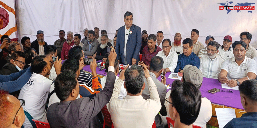জামালপুরে বিএনপি নেতাদের বাড়িঘর ও দোকানপাটে জামায়াতের হামলার প্রতিবাদে সংবাদ সম্মেলন