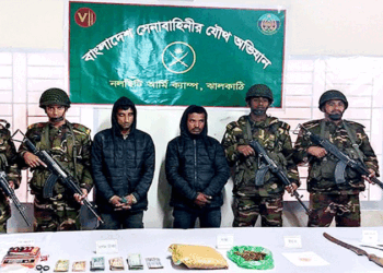 নলছিটিতে অস্ত্র-মাদকসহ স্বেচ্ছাসেবক দলের দুই নেতা গ্রেপ্তার