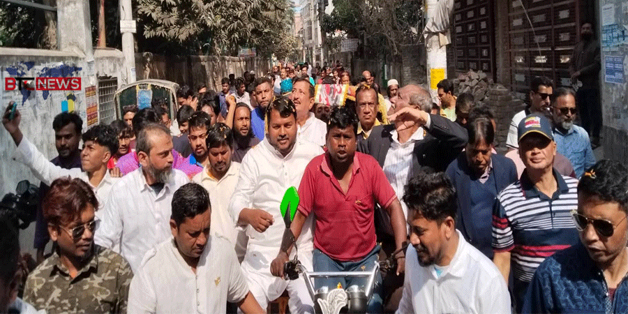 বিশাল গণসংযোগ সম্পন্ন করলেন রাজশাহী-২ (সদর) আসনের ধানের শীষের প্রার্থী মিজানুর রহমান মিনু