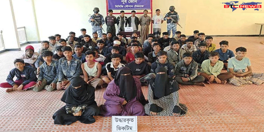 সাগরপথে মালয়েশিয়ায় পাচারকালে সাগরে ৫৫ জন উদ্ধার, ৫ পাচারকারী আটক