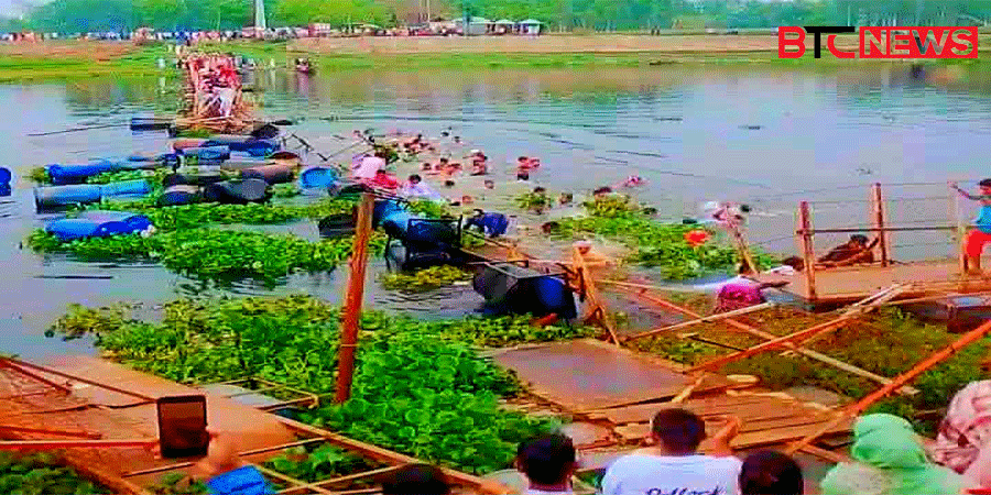 জামালপুরের দেওয়ানগঞ্জে ভাসমান সেতু উল্টে পানিতে ডুবে ভাই-বোনসহ ৫ জনের মৃত্যু