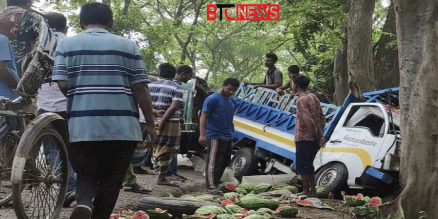 ফরিদপুরে তরমুজবোঝাই পিকআপের নিয়ন্ত্রণ হারিয়ে ব্যবসায়ীর মৃত্যু