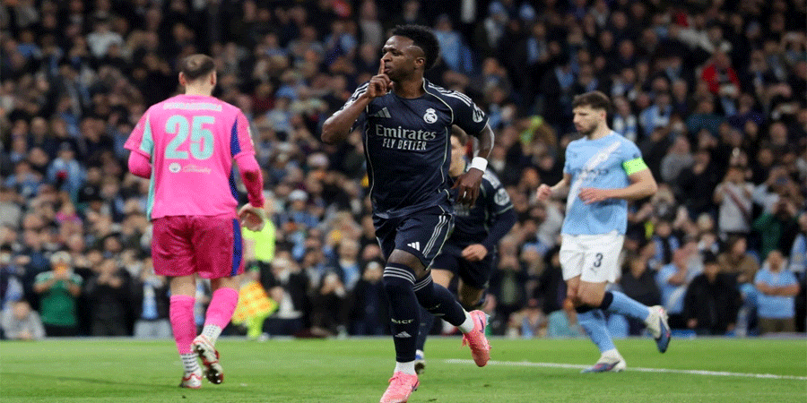 ভিনিসিয়ুসের জোড়া গোলে সিটির স্বপ্ন ভেঙে কোয়ার্টারে রিয়াল