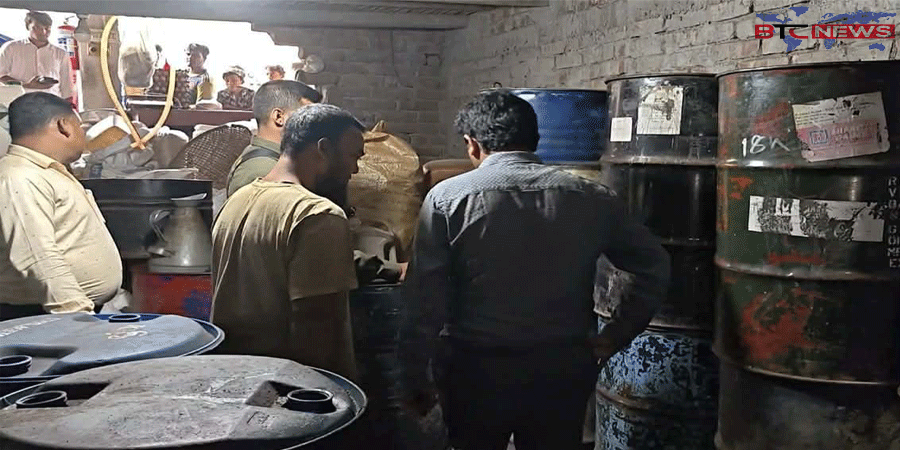 সিংড়ায় দেড় হাজার লিটার তেল মজুদ, ব্যবসায়ীকে জরিমানা