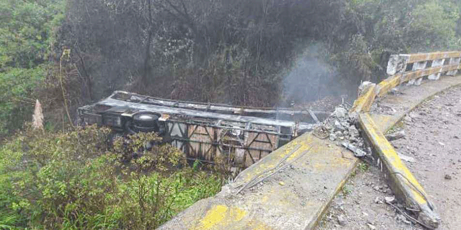 ইকুয়েডরে মহাসড়ক থেকে ছিটকে পড়ল বাস, নিহত-১৪