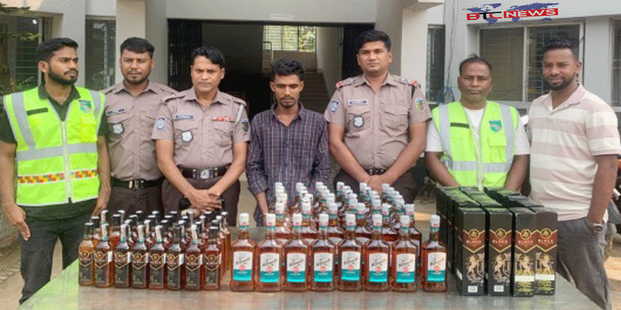 ভালুকায় ৯০ বোতল ভারতীয় মদসহ আটক-১