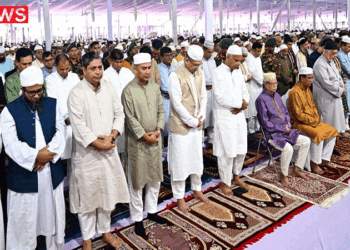 প্রধান জামাতে নামাজ আদায় করলেন রাষ্ট্রপতি ও প্রধানমন্ত্রী