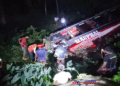 বাউফলে মধ্যরাতে নিয়ন্ত্রণ হারিয়ে যাত্রীবাহী বাস খাদে, নিহত-১, আহত-১০